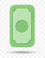 3d ícone dinheiro, banco notas vetor