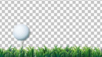 bola de golfe no campo de grama no fundo da grade vetor