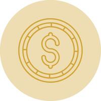 dólar moeda linha amarelo círculo ícone vetor