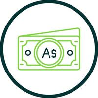 australiano dólar linha círculo ícone vetor