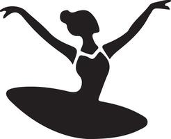 mínimo bailarina vetor ícone dentro plano estilo Preto cor silhueta, branco fundo 28