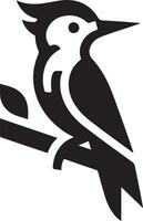 pica-paus pássaro logotipo conceito, Preto cor silhueta, branco fundo 26 vetor