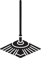 mínimo chão esfregão ícone símbolo, plano ilustração, Preto cor silhueta, branco fundo 8 vetor