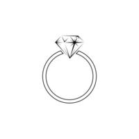 diamante noivado anel ícone . anel com pedra preciosa. anel diamante noivado. Casamento anel com diamante ícone isolado vetor ilustração