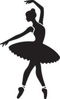 bailarina dança vetor ícone dentro plano estilo Preto cor silhueta branco fundo 41