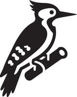 pica-paus pássaro logotipo conceito, Preto cor silhueta, branco fundo 13 vetor