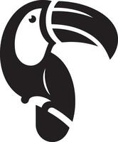 mínimo tucano pássaro logotipo conceito, clipart, símbolo, Preto cor silhueta, branco fundo 14 vetor