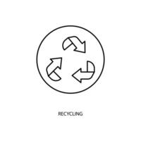 reciclando conceito linha ícone. simples elemento ilustração. reciclando conceito esboço símbolo Projeto. vetor