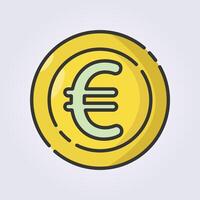 colori esboço euro moeda ícone logotipo vetor ilustração Projeto