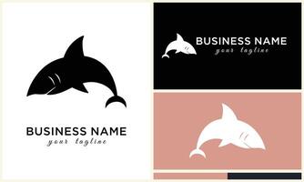 silhueta Tubarão vetor logotipo modelo