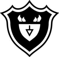 escudo - Preto e branco isolado ícone - vetor ilustração