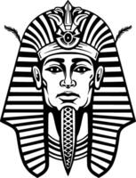 faraó, Preto e branco vetor ilustração