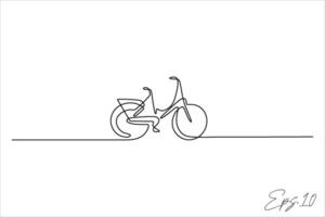 contínuo linha vetor ilustração Projeto do pedal bicicleta