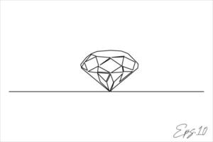 contínuo linha vetor ilustração Projeto do diamante