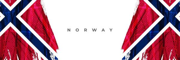 Noruega bandeira dentro escova pintura estilo com meio-tom efeito. Noruega nacional bandeira fundo com grunge conceito vetor