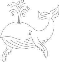 esboço baleia clipart para amantes do oceano criaturas vetor