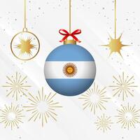 Natal bola enfeites Argentina bandeira celebração vetor