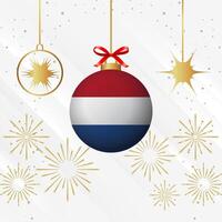 Natal bola enfeites Países Baixos bandeira celebração vetor