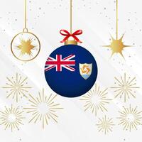 Natal bola enfeites anguila bandeira celebração vetor