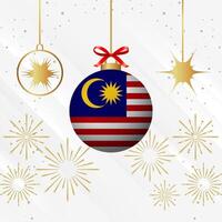 Natal bola enfeites Malásia bandeira celebração vetor