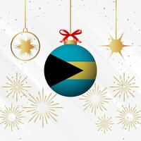 Natal bola enfeites bahamas bandeira celebração vetor