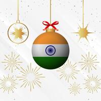 Natal bola enfeites Índia bandeira celebração vetor