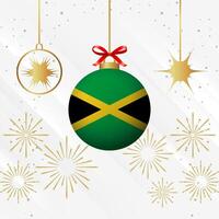 Natal bola enfeites Jamaica bandeira celebração vetor