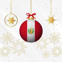 Natal bola enfeites Peru bandeira celebração vetor
