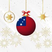 Natal bola enfeites samoa bandeira celebração vetor