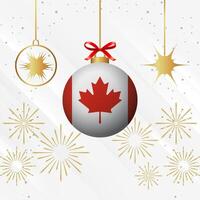 Natal bola enfeites Canadá bandeira celebração vetor