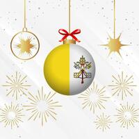 Natal bola enfeites Vaticano bandeira celebração vetor