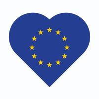 europeu União bandeira. eu bandeira dentro coração forma. vetor europeu União bandeira dentro coração.