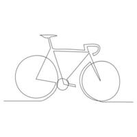 contínuo 1 linha bicicleta esboço em uma branco fundo vetor arte ilustração