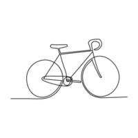 contínuo 1 linha bicicleta esboço em uma branco fundo vetor arte ilustração