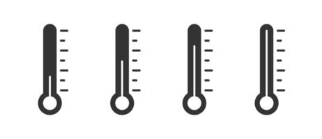 termômetro ícone definir. clima placa. temperatura ícone. temperatura escala símbolo. frio e quente símbolos. vetor ilustração.