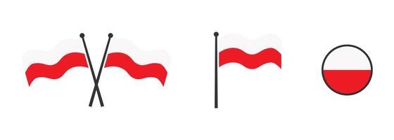 bandeira do Polônia. acenando bandeira do Polônia. volta ícone. vetor ilustração.