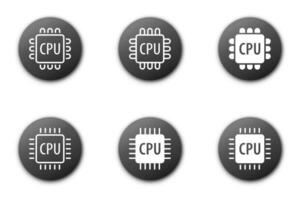 processador ícones definir. CPU ícone. vetor ilustração.