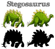 Dois stegosaurus em fundo branco vetor