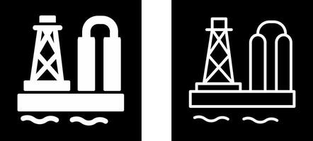 ícone de vetor de plataforma de petróleo