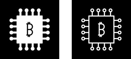 ícone de vetor de chip de bitcoin