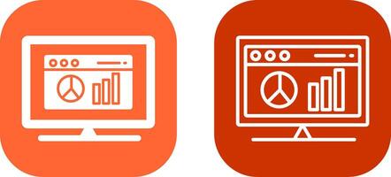 ícone de vetor de estatísticas de página da web