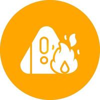 design de ícone criativo de aviso de incêndio vetor