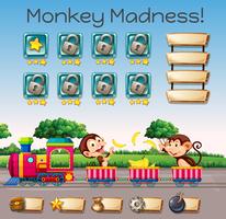 Um modelo de jogo de loucura de macaco vetor
