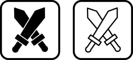ícone de vetor de duas espadas