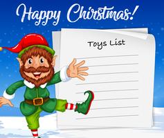 Elf natal e lista de brinquedos vetor