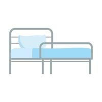 Ícone de cama de hospital com equipamento de travesseiro isolado vetor