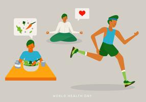 Ilustração em vetor de atividade diária de vida saudável