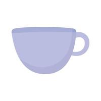 xícara de café utensílio cerâmico isolado ícone branco fundo vetor