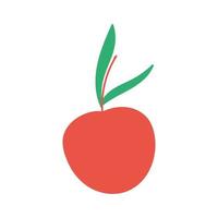 maçã fruta fresca isolada ícone branco fundo vetor
