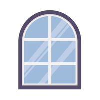 ícone isolado de decoração de moldura de janela em fundo branco vetor